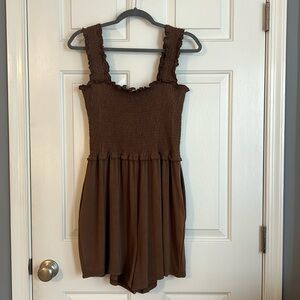 Brown Romper with Pockets